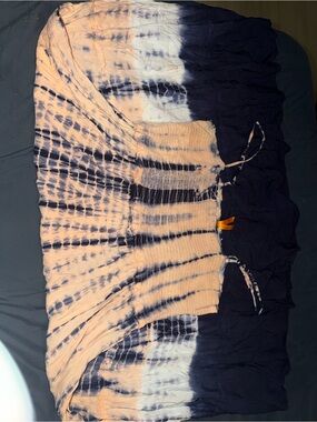 Magic Peach and Navy Tie-Dye Maxi Dress